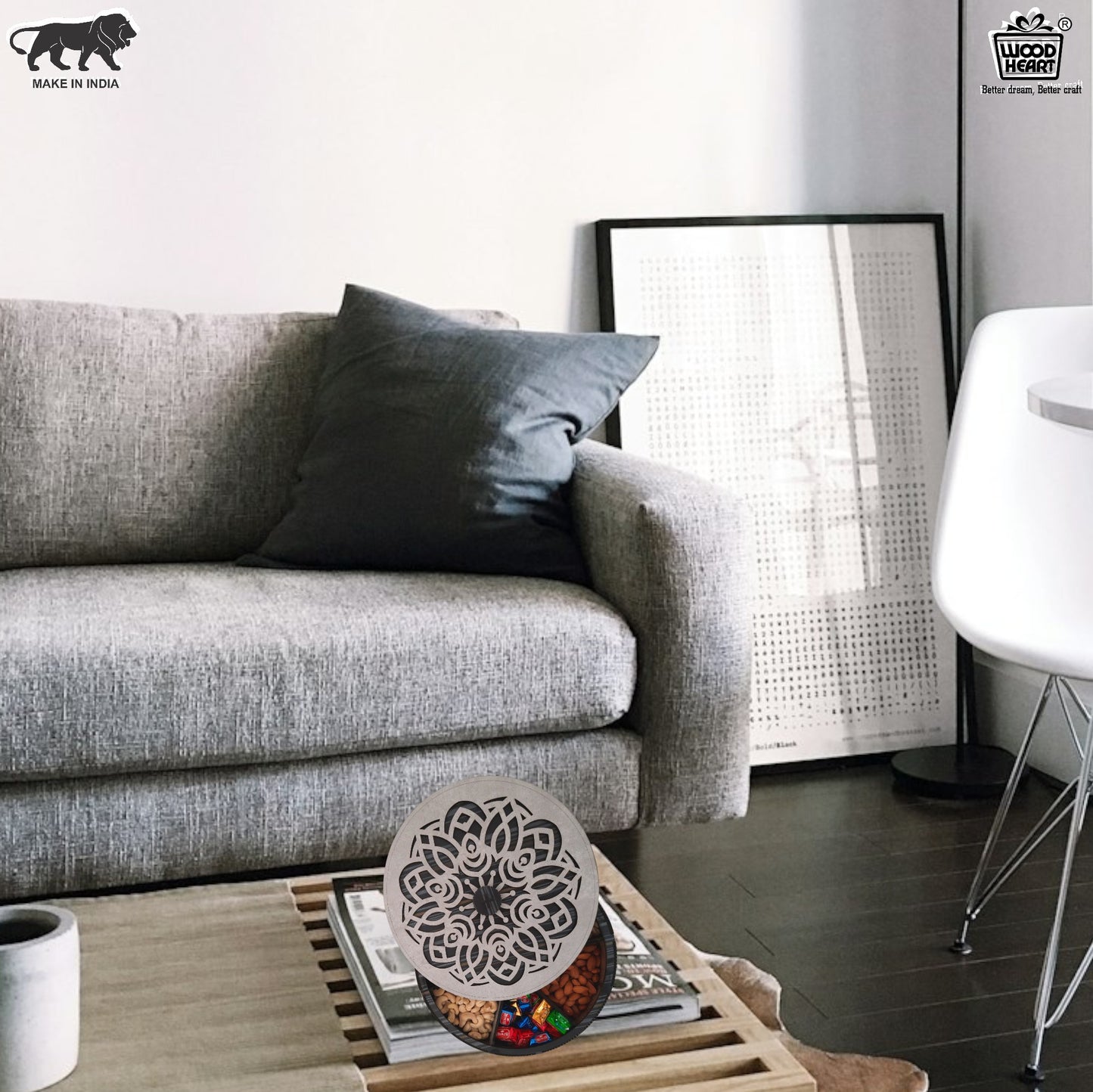 Elegant Round Wooden Dry Fruit Box