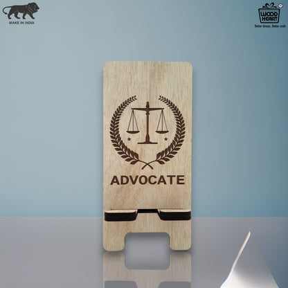 Customized Wooden Mobile Stand for Advocates – Laser Engraved Court of Law Design