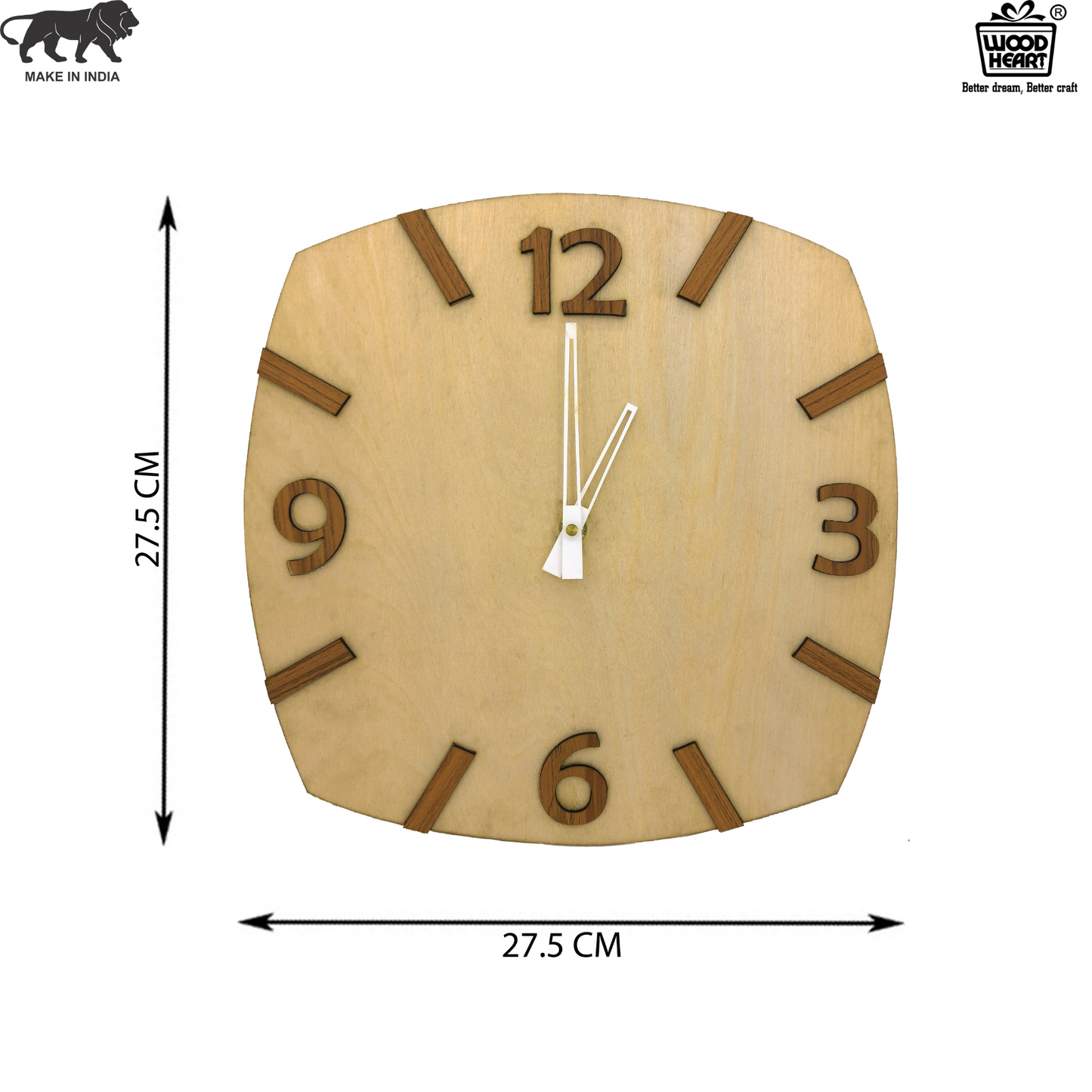 Tone Vertical Stripe Wooden Wall Clock – Light & Dark Contrast Design by Wood Heart