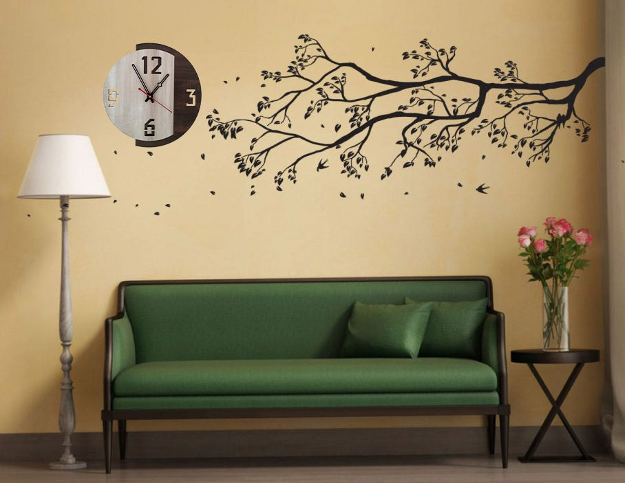 Modern Dual-Tone Wooden Wall Clock | Stylish Minimalist Design by Wood Heart