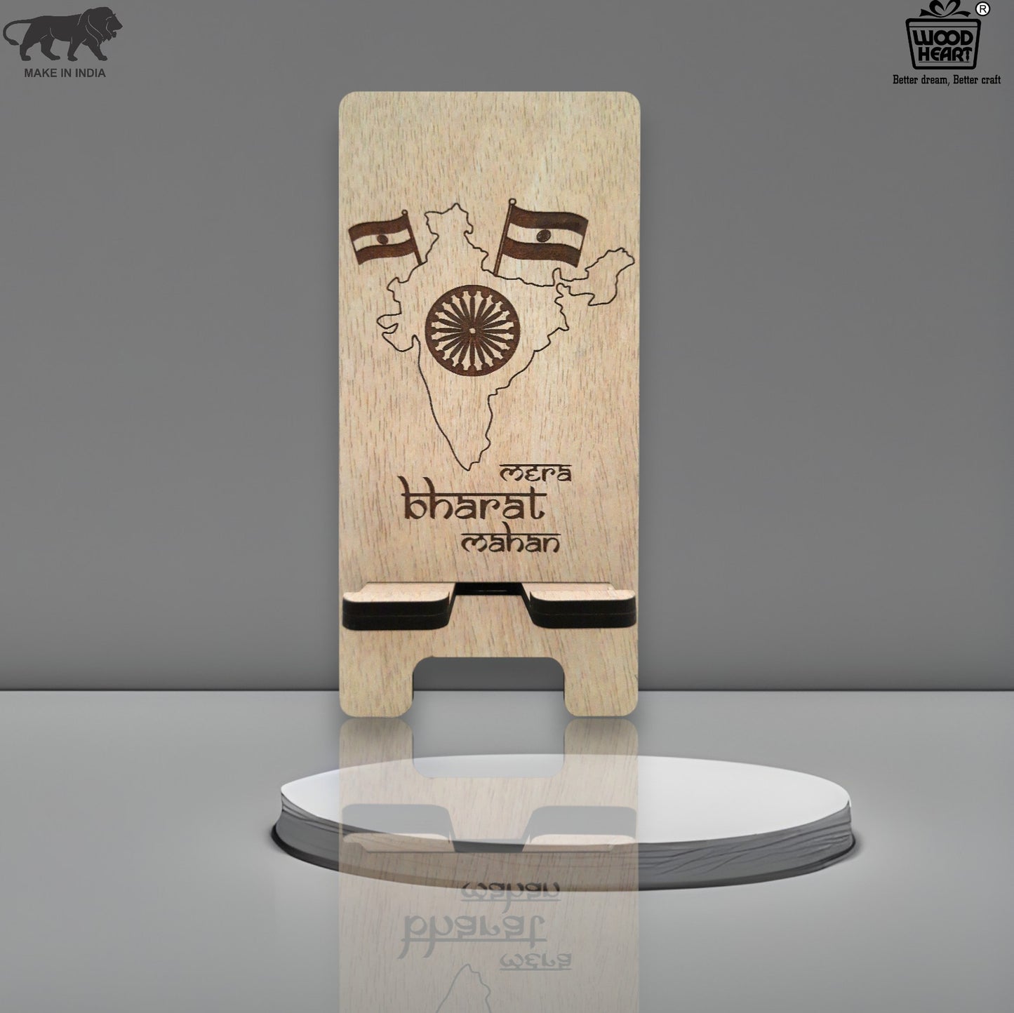 Flag  Customized Wooden Mobile Stand – Patriotic Tribute Design