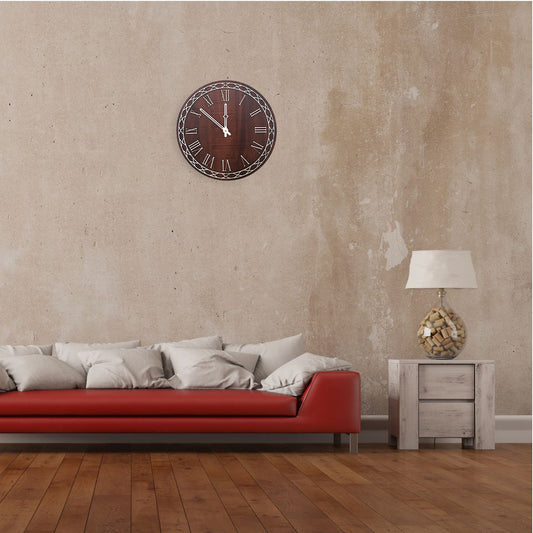 Classic Roman Numeral Wooden Wall Clock – Vintage Elegance by Wood Heart