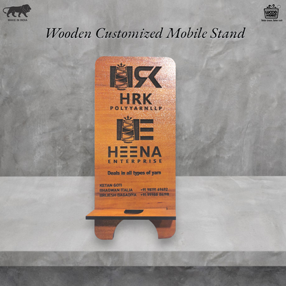 Customized Wooden Mobile Stand – HRK Polyyarn LLP & Heena Enterprise Branding