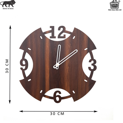 Creative Cutout Wooden Wall Clock – Bold Modern Design with Large Numerals