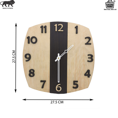 Two-Tone Vertical Stripe Wooden Wall Clock