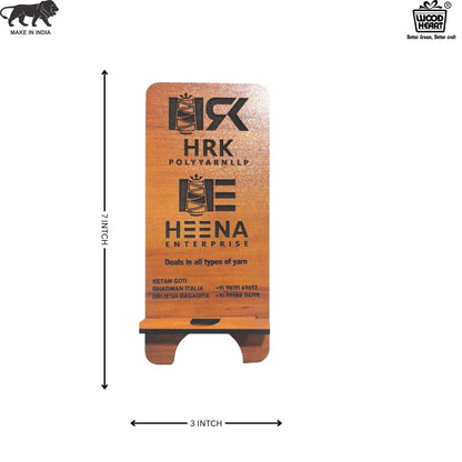 Customized Wooden Mobile Stand – HRK Polyyarn LLP & Heena Enterprise Branding