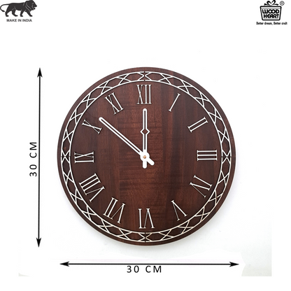 Classic Roman Numeral Wooden Wall Clock – Vintage Elegance by Wood Heart