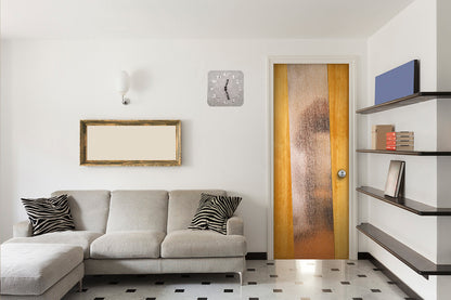 Wood Heart Modern Grey Concrete-Finish Square Wall Clock – Minimalist Décor Accent