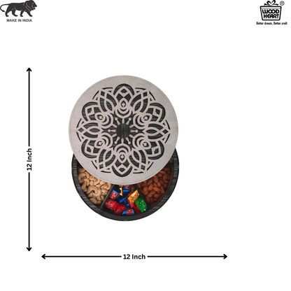Elegant Round Wooden Dry Fruit Box