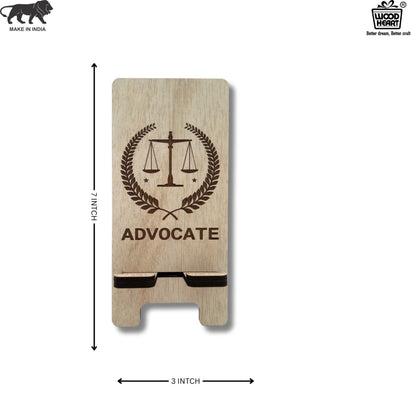 Customized Wooden Mobile Stand for Advocates – Laser Engraved Court of Law Design