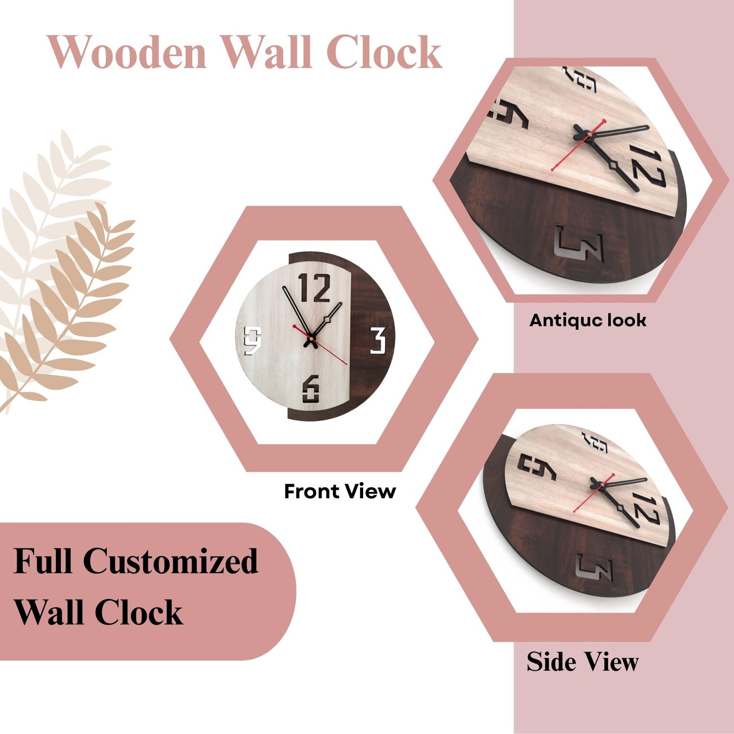 Modern Dual-Tone Wooden Wall Clock | Stylish Minimalist Design by Wood Heart