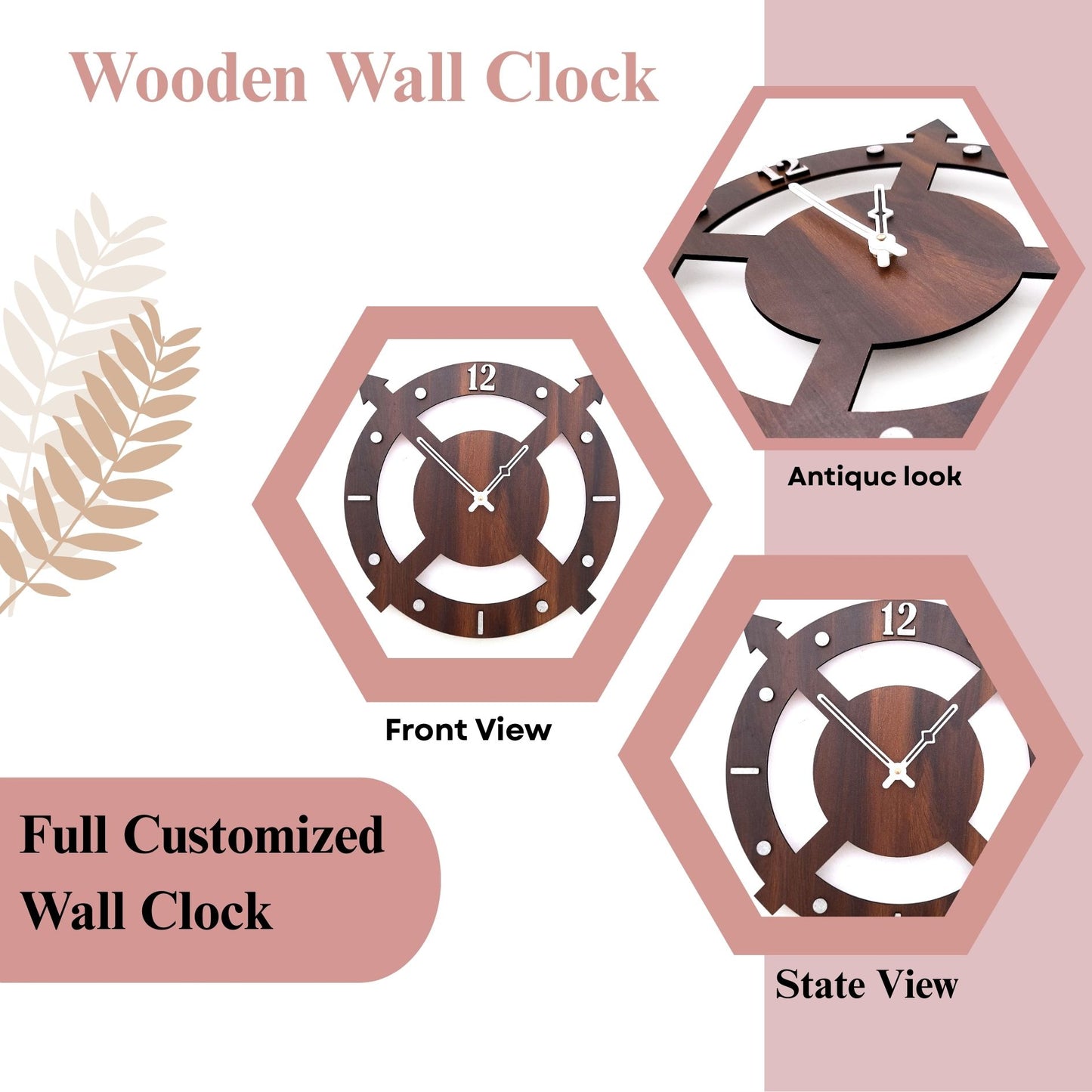 Arrow-Themed Modern Wooden Wall Clock – Artistic Open-Frame Design by Wood Heart