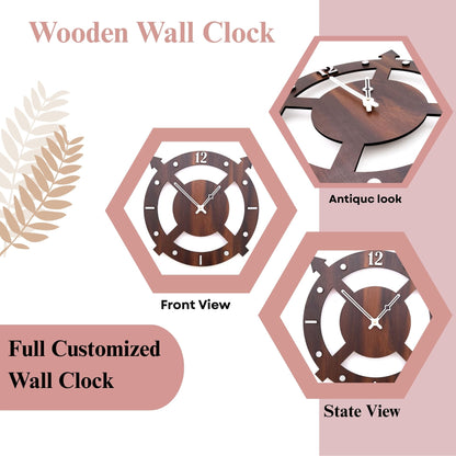 Arrow-Themed Modern Wooden Wall Clock – Artistic Open-Frame Design by Wood Heart
