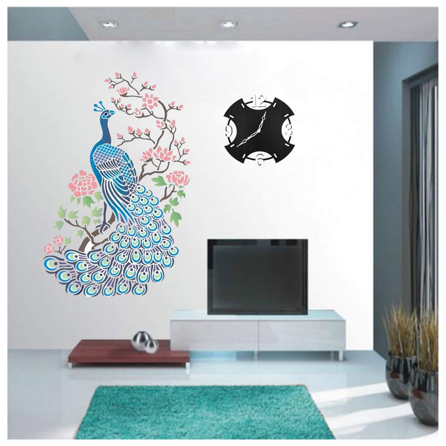 Contemporary Cut-Edge Black Wooden Wall Clock – Minimal Design by Wood Heart