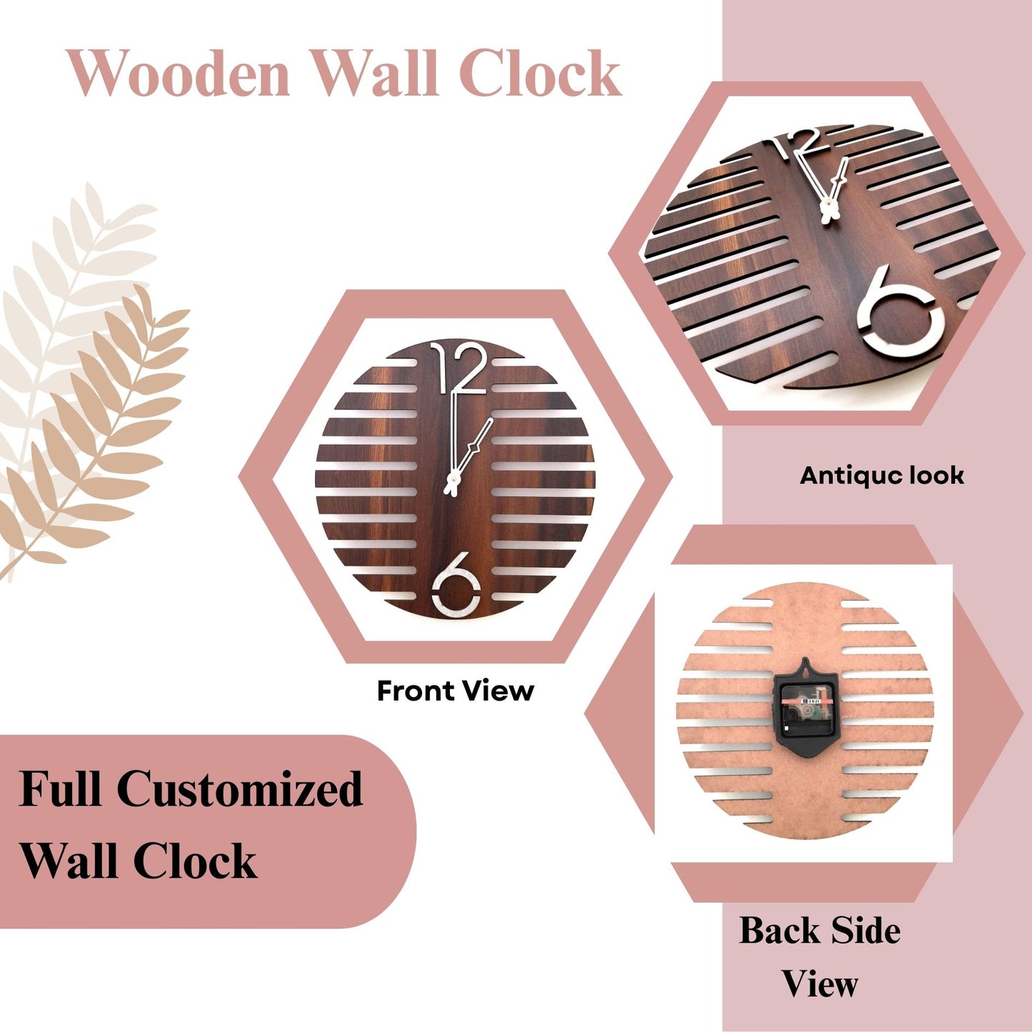 Minimalist Layered Wooden Wall Clock – Geometric 3D Design by Wood Heart