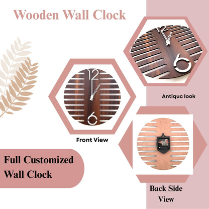 Minimalist Layered Wooden Wall Clock – Geometric 3D Design by Wood Heart