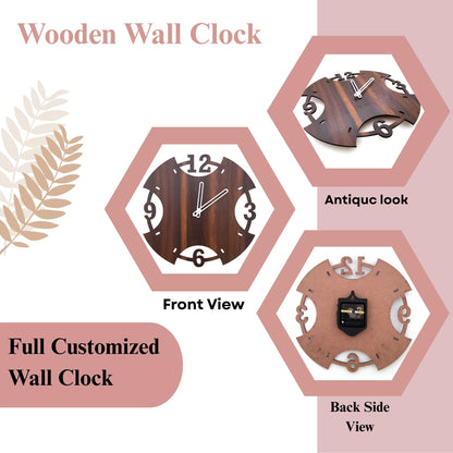 Creative Cutout Wooden Wall Clock – Bold Modern Design with Large Numerals