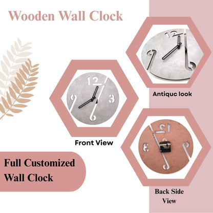 Modern Cut-Out Designer Wall Clock – Concrete Finish Look | Acrylic Wall Clock by Wood Heart