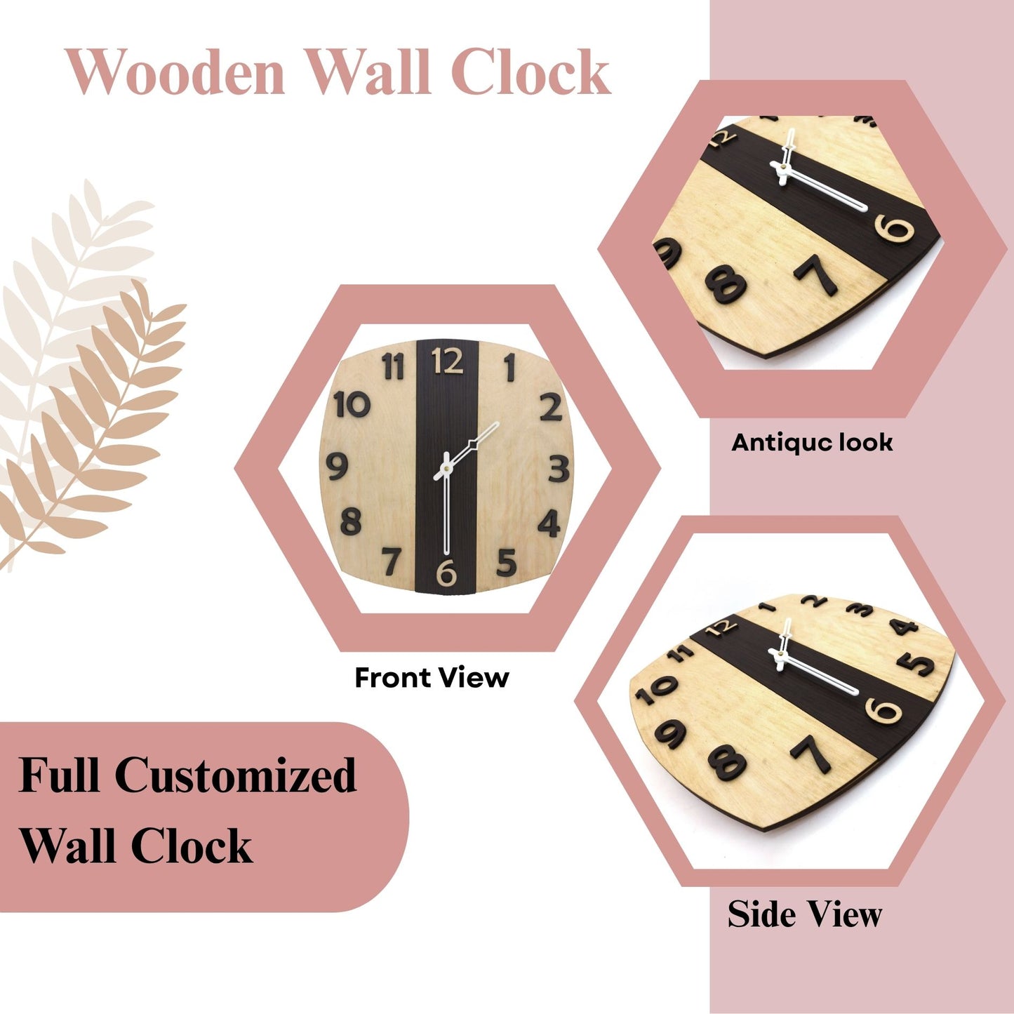 Two-Tone Vertical Stripe Wooden Wall Clock