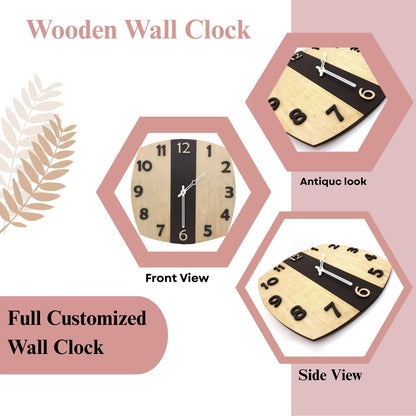 Two-Tone Vertical Stripe Wooden Wall Clock