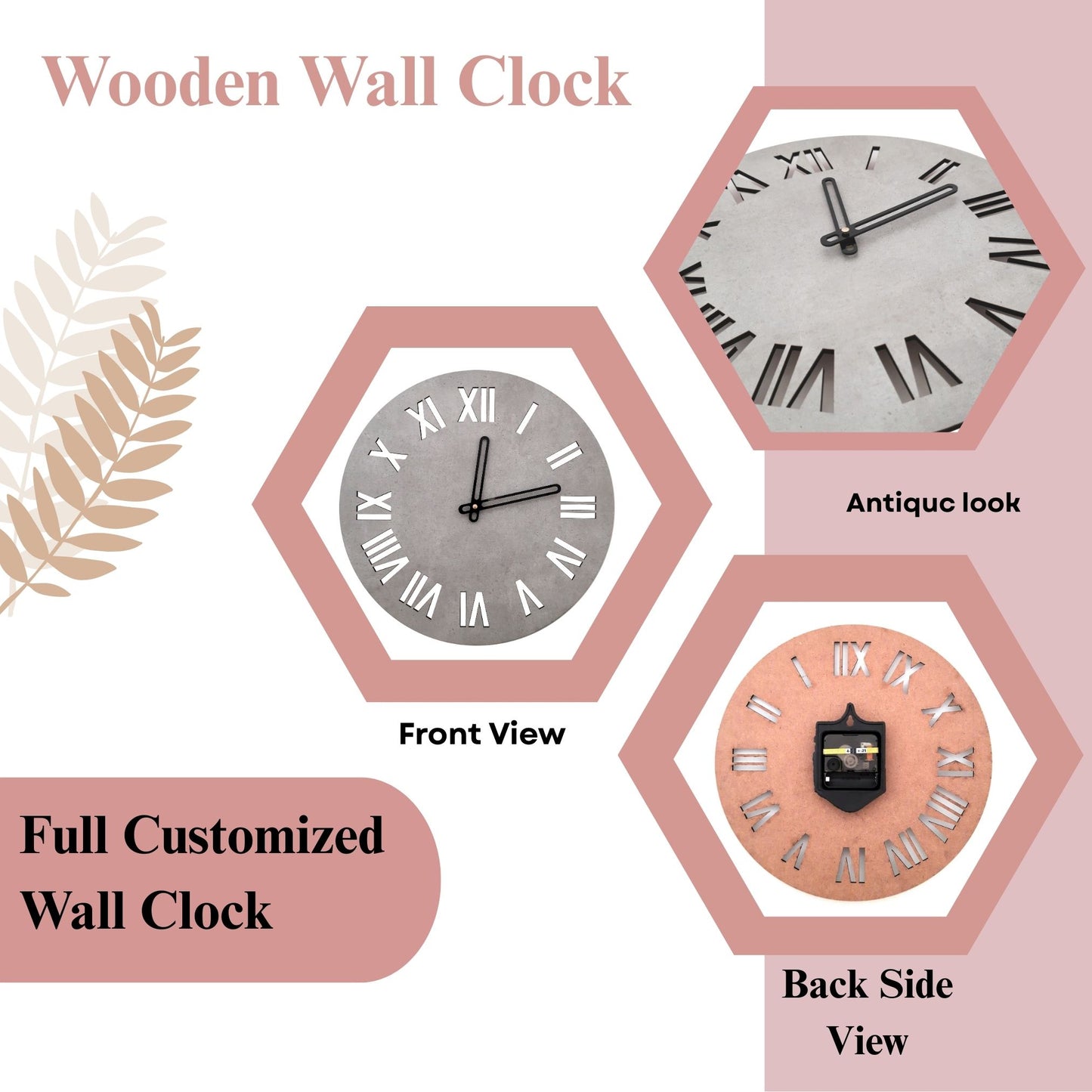 Roman Numeral Round Wall Clock with Concrete Finish – Classic Meets Contemporary