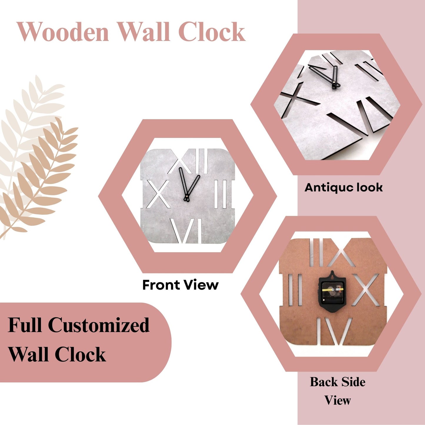 Modern Roman Cutout Wall Clock – Concrete Finish with Bold Contemporary Design