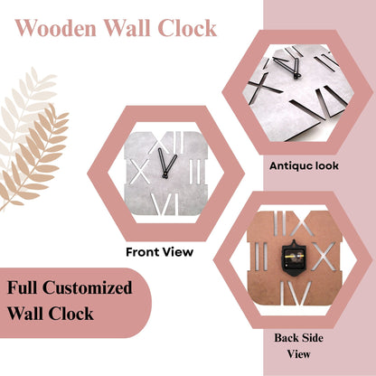 Modern Roman Cutout Wall Clock – Concrete Finish with Bold Contemporary Design