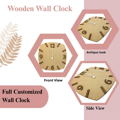 Tone Vertical Stripe Wooden Wall Clock – Light & Dark Contrast Design by Wood Heart
