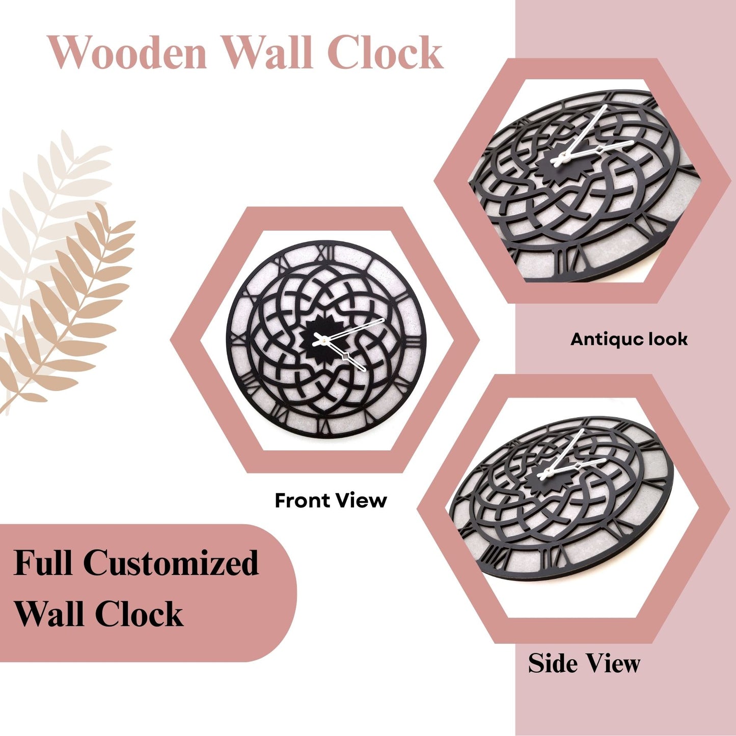 Mandala Series Wall Clock – Intricate Black Geometric Cutwork Design