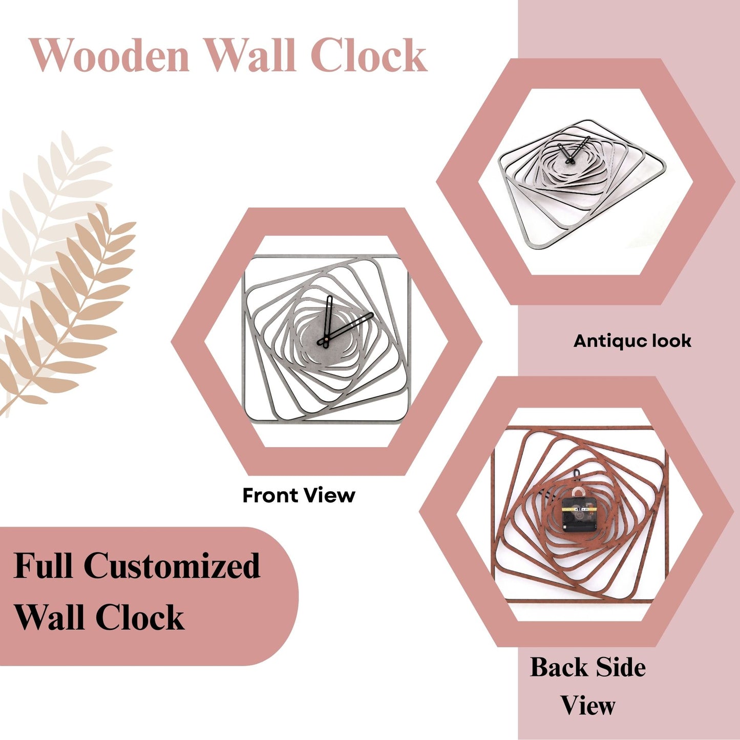 Geometric Designer Wall Clock – Abstract Spiral Pattern in Concrete Finish