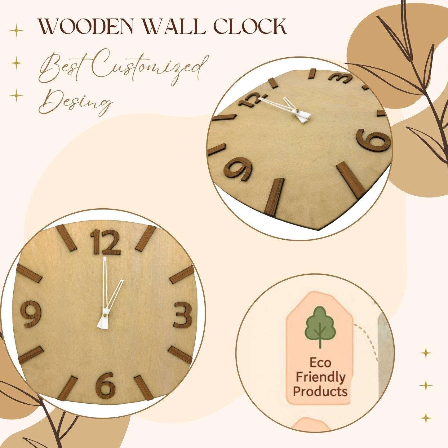 Tone Vertical Stripe Wooden Wall Clock – Light & Dark Contrast Design by Wood Heart