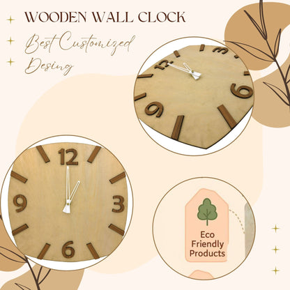 Tone Vertical Stripe Wooden Wall Clock – Light & Dark Contrast Design by Wood Heart