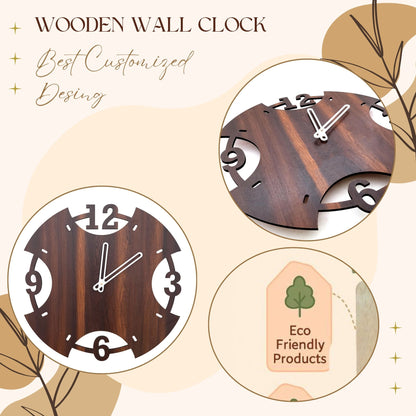 Creative Cutout Wooden Wall Clock – Bold Modern Design with Large Numerals