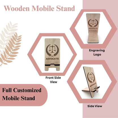 Customized Wooden Mobile Stand for Advocates – Laser Engraved Court of Law Design