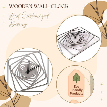 Geometric Designer Wall Clock – Abstract Spiral Pattern in Concrete Finish