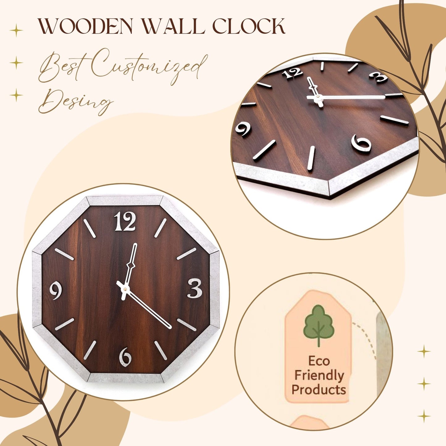 Arrow-Themed Modern Wooden Wall Clock – Artistic Open-Frame Design by Wood Heart