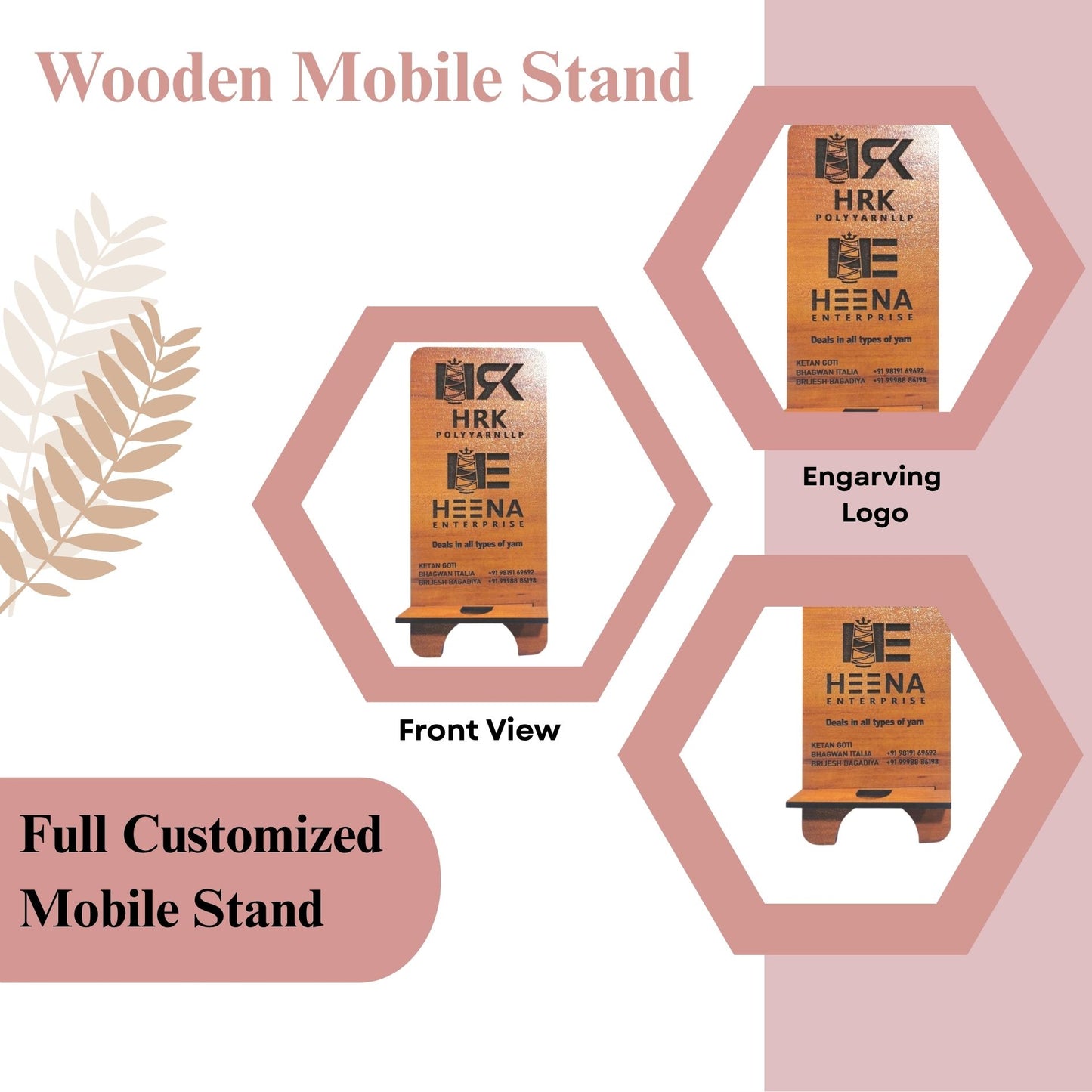 Customized Wooden Mobile Stand – HRK Polyyarn LLP & Heena Enterprise Branding