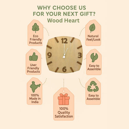 Tone Vertical Stripe Wooden Wall Clock – Light & Dark Contrast Design by Wood Heart