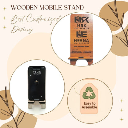 Customized Wooden Mobile Stand – HRK Polyyarn LLP & Heena Enterprise Branding