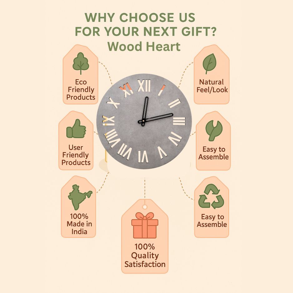 Roman Numeral Round Wall Clock with Concrete Finish – Classic Meets Contemporary