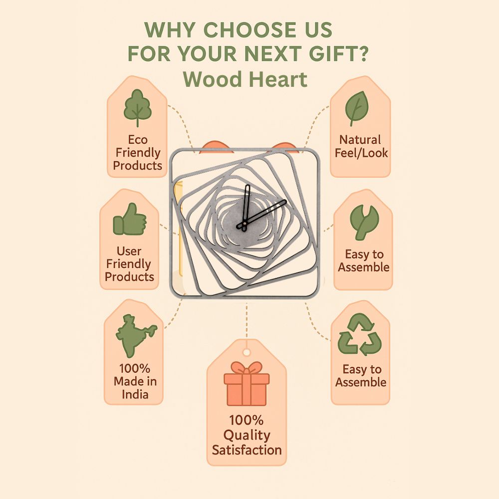 Geometric Designer Wall Clock – Abstract Spiral Pattern in Concrete Finish