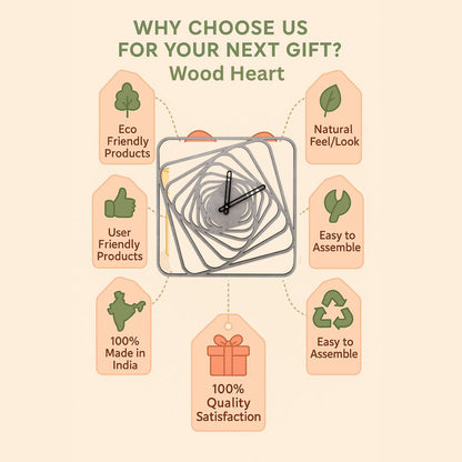 Geometric Designer Wall Clock – Abstract Spiral Pattern in Concrete Finish