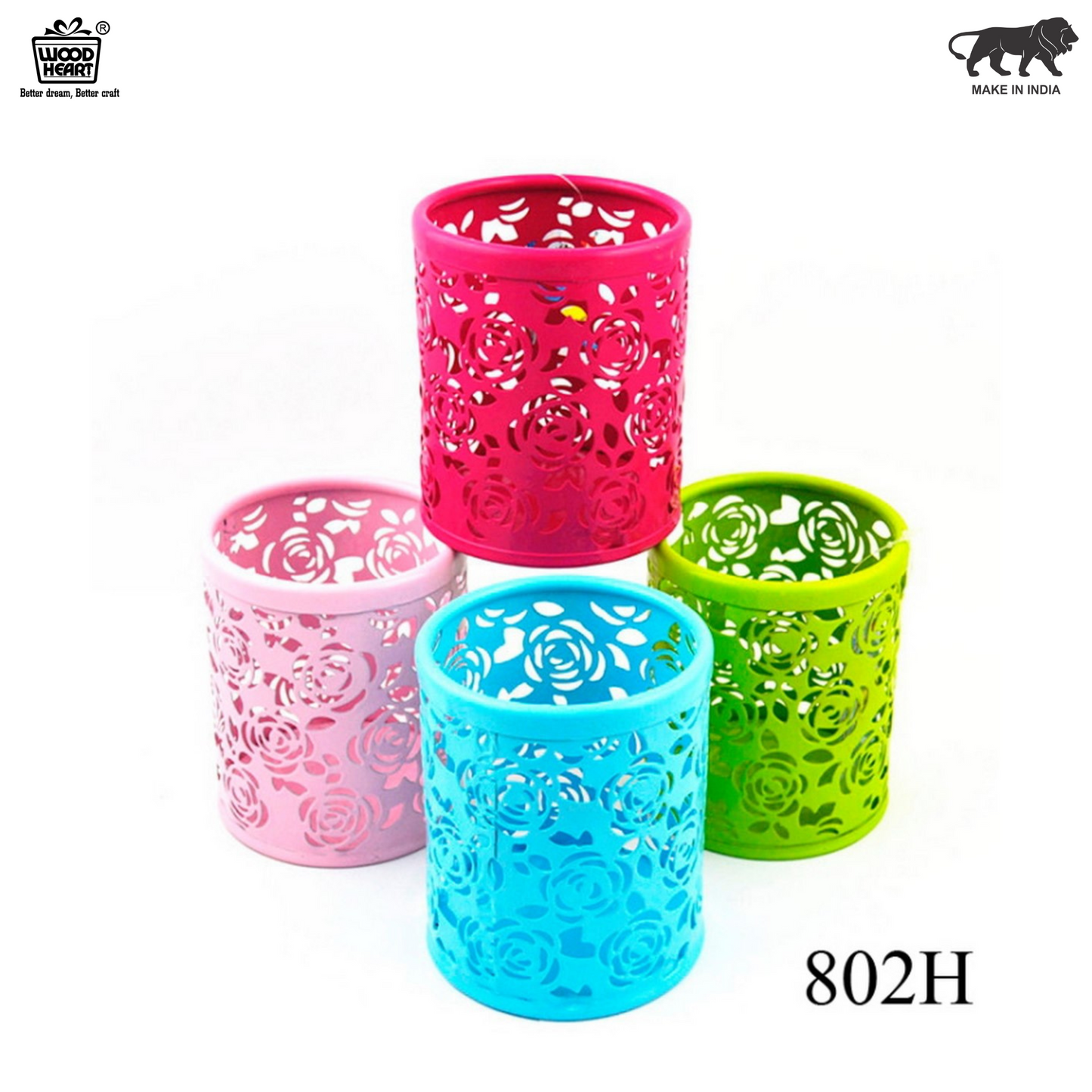 Pen Stand Metal Colourfull Round