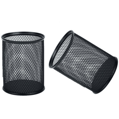 Black Metal Mesh Pen Holder
