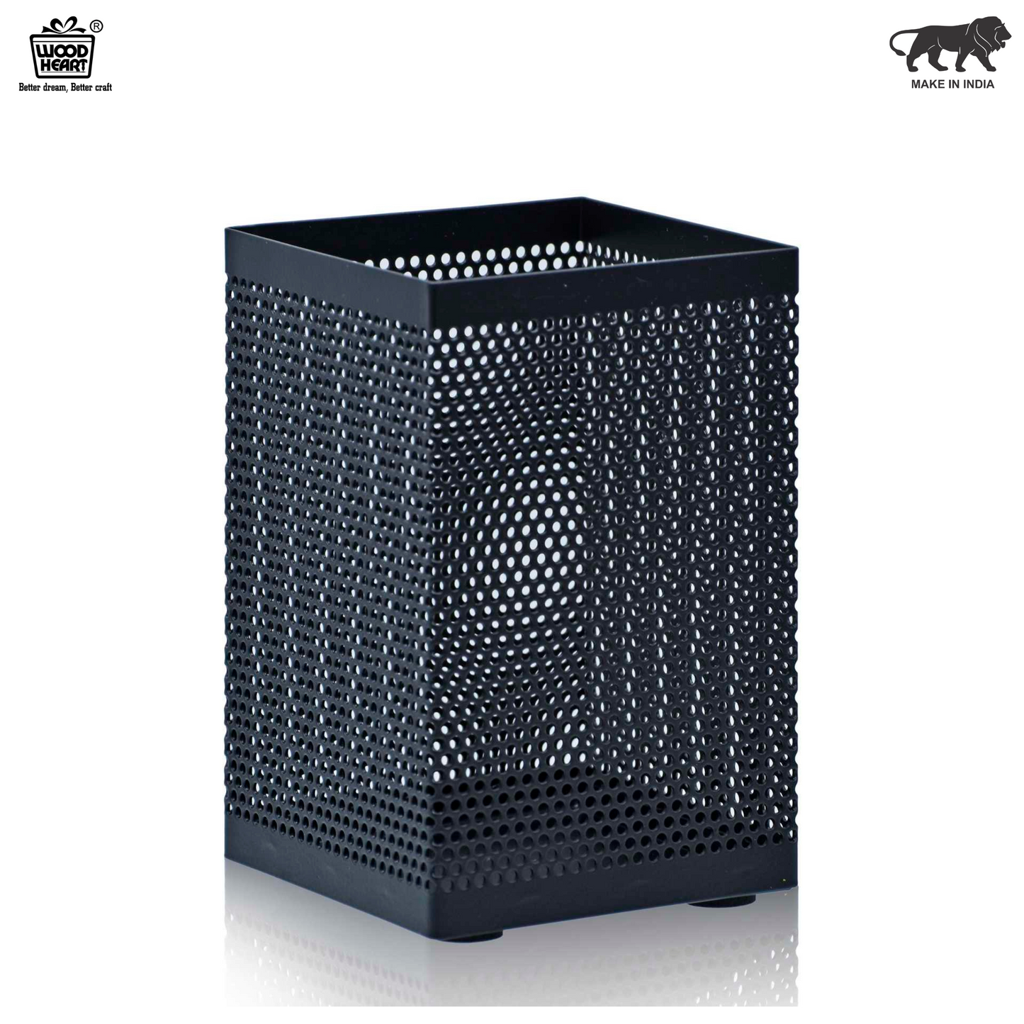Square Perforated Metal Pen Holder