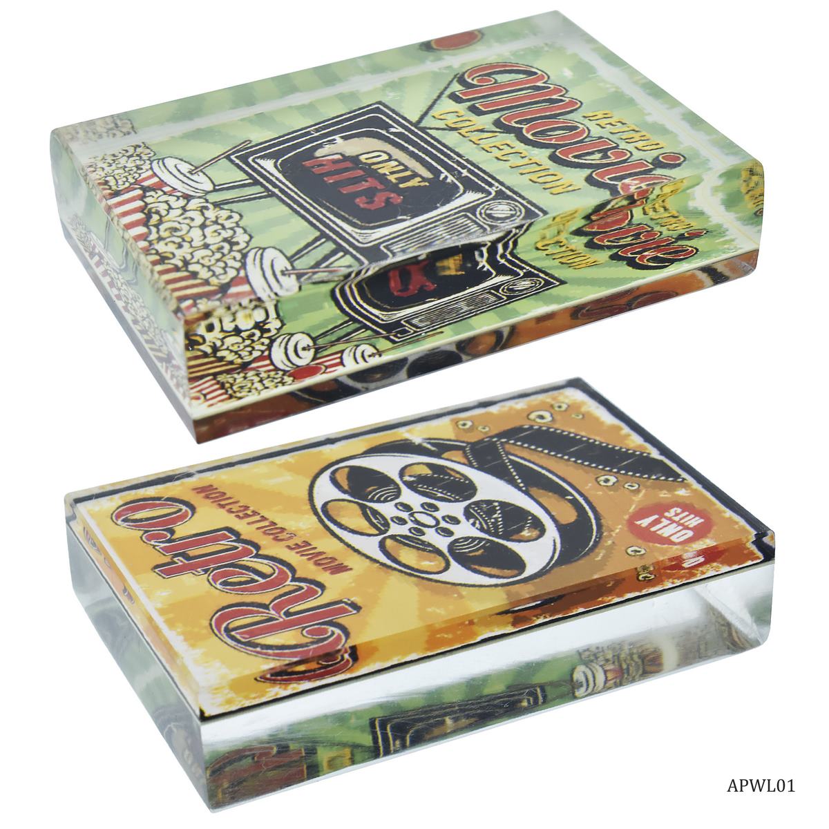 Retro Movie Collection Acrylic Paperweight