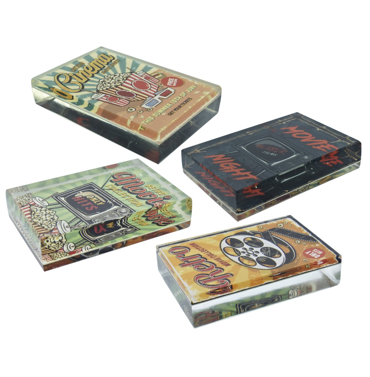 Retro Movie Collection Acrylic Paperweight