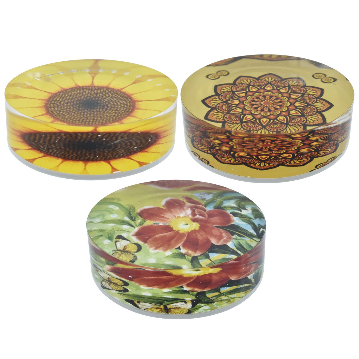 Mandala Art Round Acrylic Paperweight