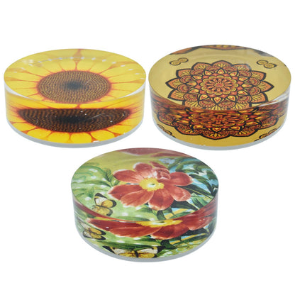 Mandala Art Round Acrylic Paperweight