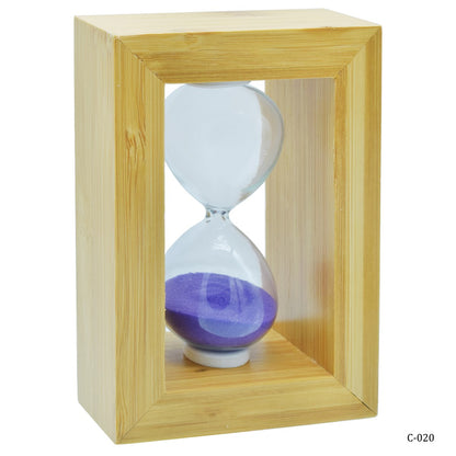 Natural Wooden Frame Hourglass Timer – Purple Sand
